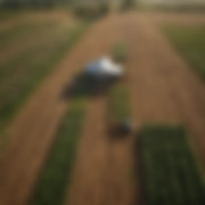 Aerial view of a flourishing agricultural landscape