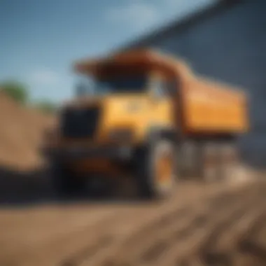 Close-up of advanced technology in tracked dump trucks