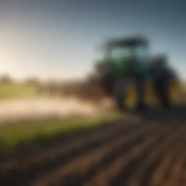 Precision Technology in Agricultural Spraying Close-up of precision spraying technology on crops