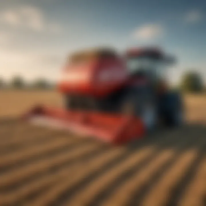 Baler with wrapper in action during hay production