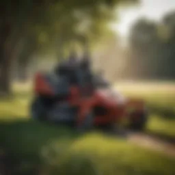 Detailed view of a Grasshopper mower with a bagger attached