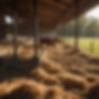 Livestock Feeding with Bale Barn Hay Feeder Livestock utilizing a bale barn hay feeder in a pasture setting