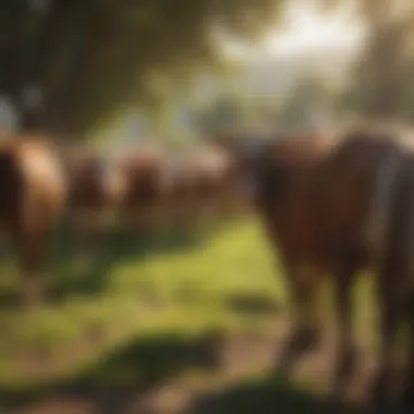 A seasoned rancher tending to livestock in a lush pasture