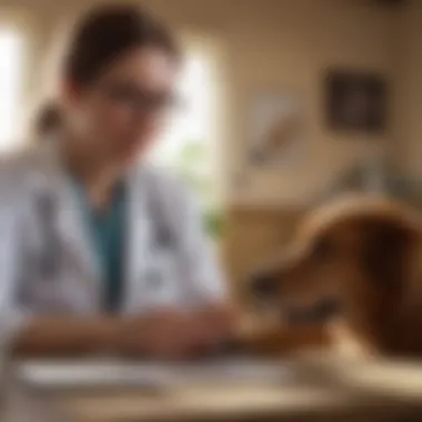 A veterinarian discussing heartworm prevention with a dog owner