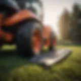 Heavy-duty mower blades designed for commercial landscaping.