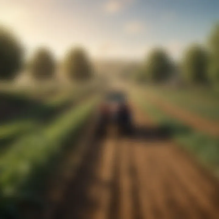 Diverse agricultural landscape with organic farming