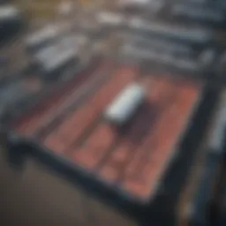 Aerial view of a meat processing facility