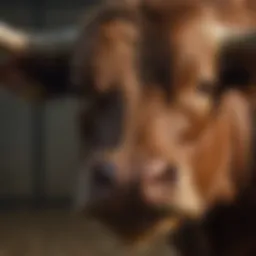 A close-up of a bull demonstrating the banding technique applied