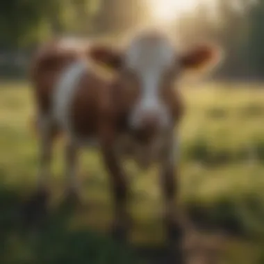 Healthy Calves in Natural Habitat Vibrant young calves in a pasture