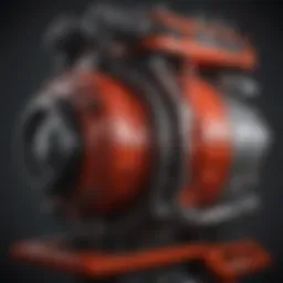 Detailed view of a Case D tractor engine.