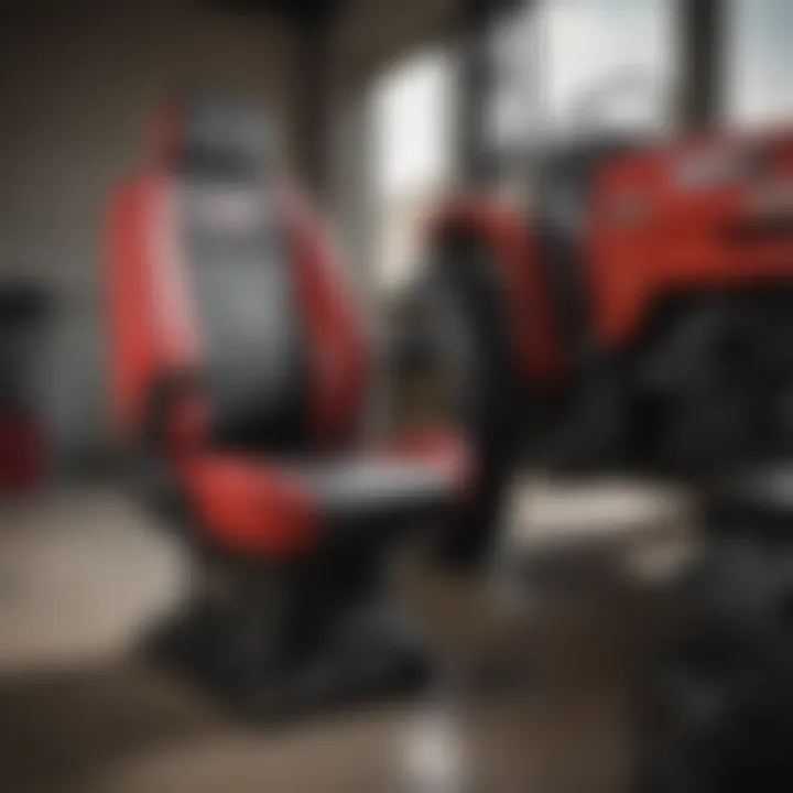 Installation of Case IH tractor seat covers on a tractor seat