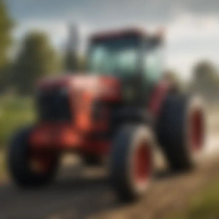 A well-maintained Case tractor ready for demonstration
