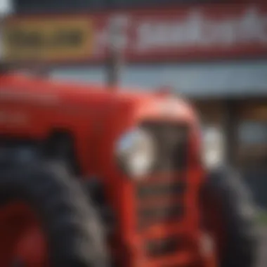 Dealer Signage A close-up of Case tractor dealer signage at a local dealership