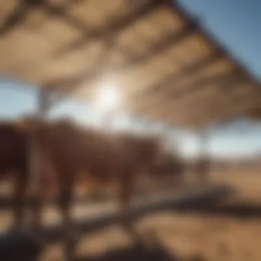 Various materials used in constructing cattle shade structures