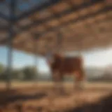 A well-designed cattle shade structure providing ample coverage