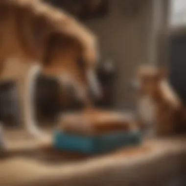Smart Feeding Solutions with Technology Pet owner utilizing technology for efficient feeding
