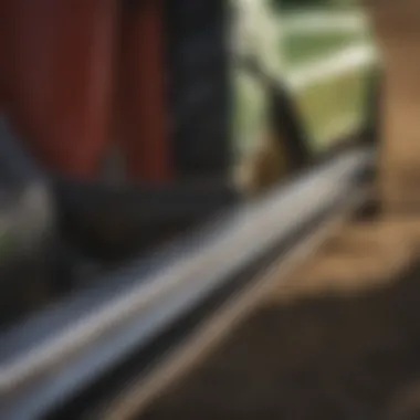 Chrome U channel trim used for agricultural tool protection