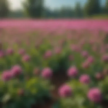 Vibrant clover field showcasing diverse types of clover plants