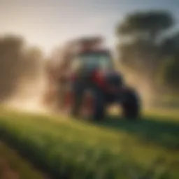 Advanced agricultural spraying machine in action