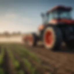A tractor in a field showcasing advanced safety features