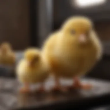 Essential Conditions for Chick Development Diagram showing temperature and humidity settings for chicks