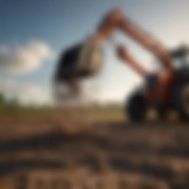 Bucket forks lifting various agricultural materials