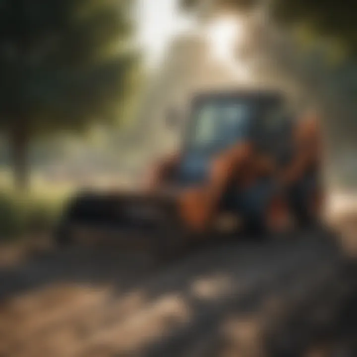 Farmers using skid steer with disc attachment