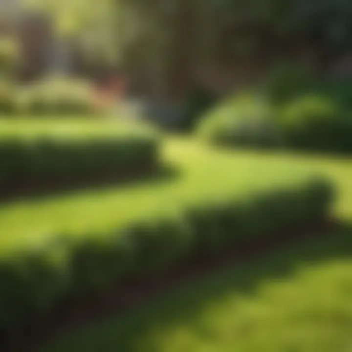 Lush green sod in a well-maintained garden