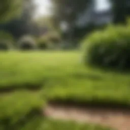 Lush green lawn after spring care