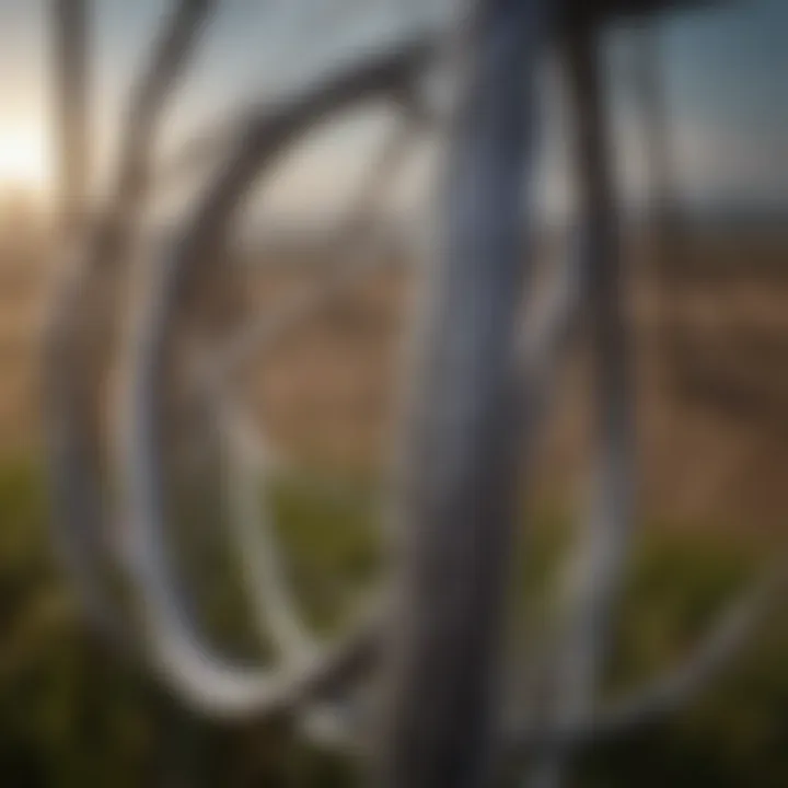 Stainless steel cables displayed in an agricultural setting