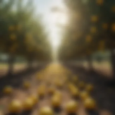 A field of lemon trees representing sustainable agricultural practices