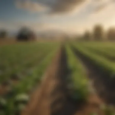 Diverse Crops Thriving in Fertile Farmland Fertile farmland showcasing diverse crops thriving