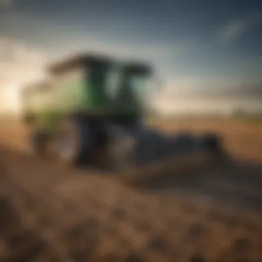 Modern Silage Bagger Functionality A detailed view of a modern silage bagger in action, demonstrating its key components and functionality.