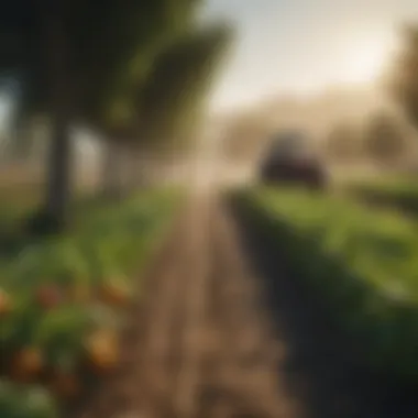 Sustainable Farming Ecosystem Sustainable farming practices reflected in a thriving ecosystem