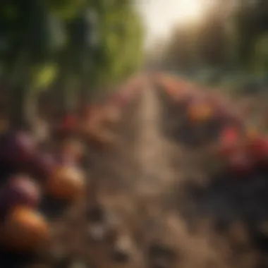 Vibrant Vegetable Crops Vibrant vegetable crops with rich soil showcasing healthy growth
