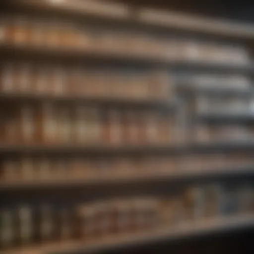 Collection of muscle relaxer brands displayed on a pharmacy shelf