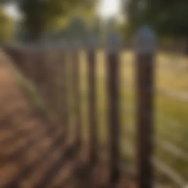 Different types of ranch fencing materials displayed together.