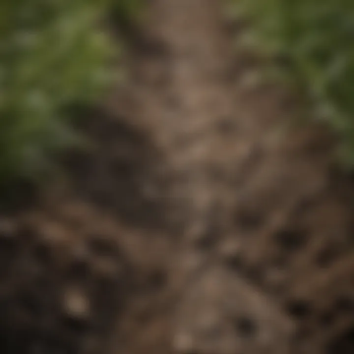 Close-up of soil with rich nutrients essential for grass planting