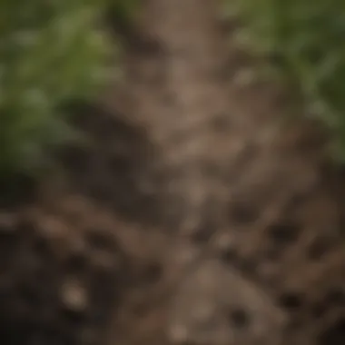 Essential Soil Nutrients Close-up of soil with rich nutrients essential for grass planting