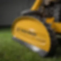 Close-up of Cub Cadet mower blades showcasing sharpness and design