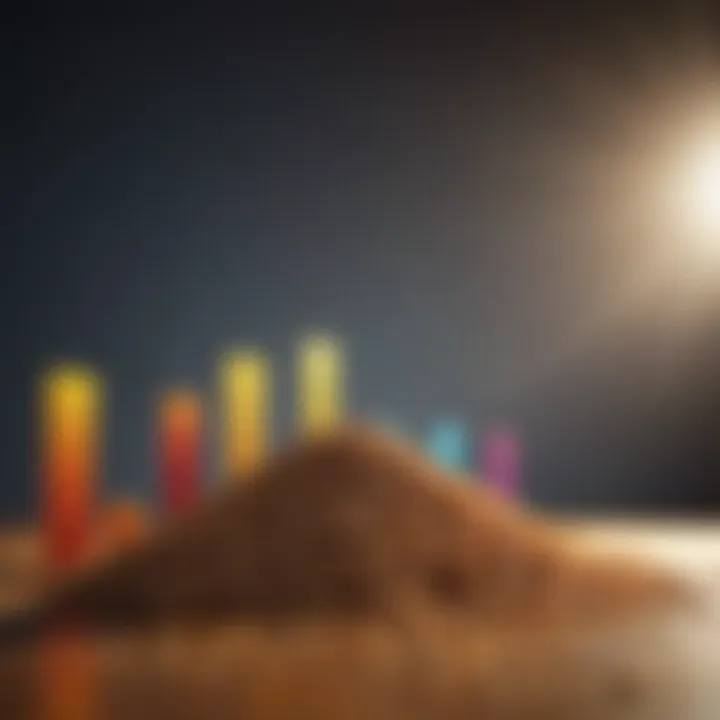A bar graph depicting grain price fluctuations over time