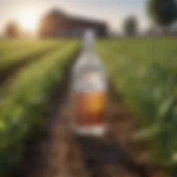 A field being treated with natural disinfectants