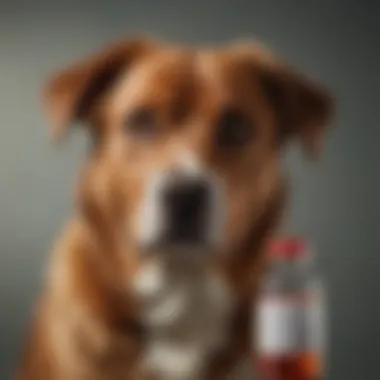 Dog with a prescription bottle