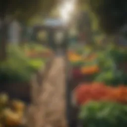 A vibrant community garden filled with fresh vegetables.