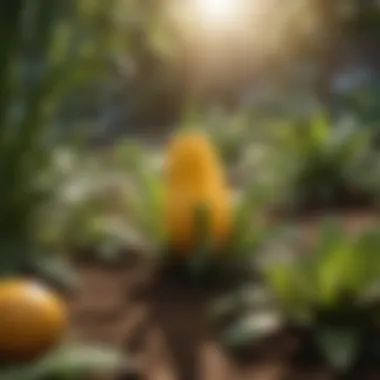 Potassium’s Impact on Plant Health Illustration of potassium-rich plants thriving in an organic garden
