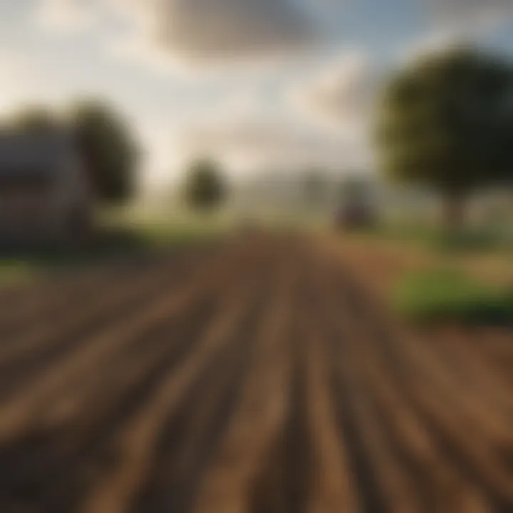 Visual representation of sustainable practices in farm planning, emphasizing environmental conservation