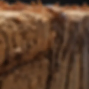 Subterranean Termite Damage A close-up view of subterranean termite damage on wooden structure