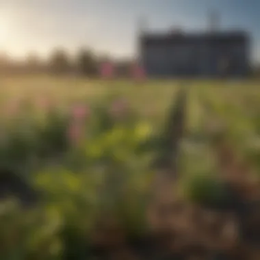 Chemical application targeting henbit in an agricultural area