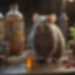 Different types of rat poisons displayed