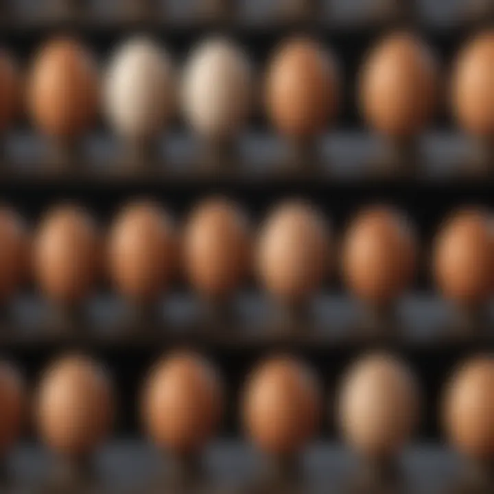 A comparison chart highlighting various egg defects identified through candling techniques.